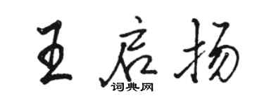 駱恆光王啟揚行書個性簽名怎么寫