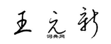 梁錦英王元新草書個性簽名怎么寫