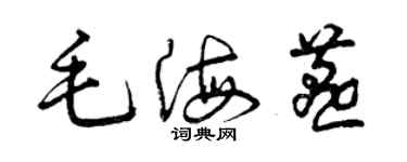 曾慶福毛海燕草書個性簽名怎么寫