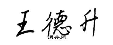 王正良王德升行書個性簽名怎么寫