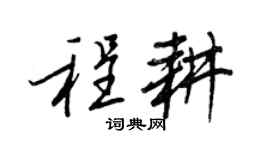 王正良程耕行書個性簽名怎么寫