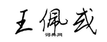 王正良王佩或行書個性簽名怎么寫