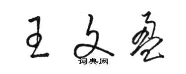 駱恆光王文盈草書個性簽名怎么寫