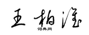 梁錦英王柏淮草書個性簽名怎么寫