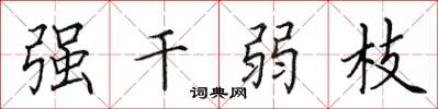 田英章強幹弱枝楷書怎么寫