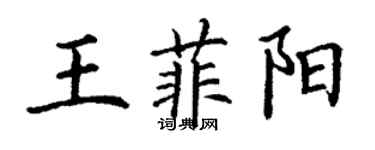 丁謙王菲陽楷書個性簽名怎么寫