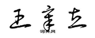 曾慶福王章立草書個性簽名怎么寫