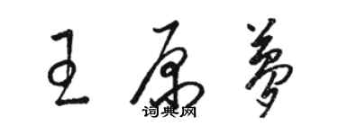 駱恆光王原夢草書個性簽名怎么寫