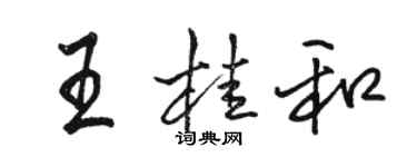 駱恆光王桂和行書個性簽名怎么寫