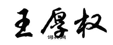 胡問遂王厚權行書個性簽名怎么寫