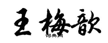 胡問遂王梅歆行書個性簽名怎么寫