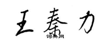 王正良王秦力行書個性簽名怎么寫