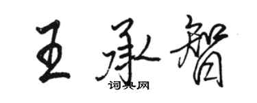 駱恆光王承智行書個性簽名怎么寫