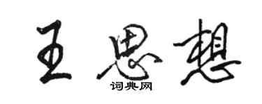 駱恆光王思想行書個性簽名怎么寫