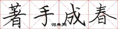 駱恆光著手成春楷書怎么寫