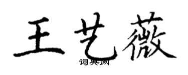 丁謙王藝薇楷書個性簽名怎么寫