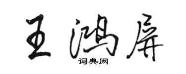 駱恆光王鴻屏行書個性簽名怎么寫