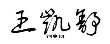 曾慶福王凱舒草書個性簽名怎么寫