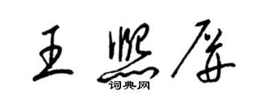 梁錦英王熙屏草書個性簽名怎么寫