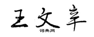 曾慶福王文辛行書個性簽名怎么寫