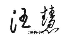 駱恆光汪慧草書個性簽名怎么寫