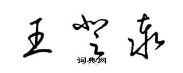 梁錦英王登泰草書個性簽名怎么寫