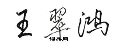 駱恆光王翠鴻行書個性簽名怎么寫