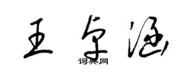 梁錦英王卓涵草書個性簽名怎么寫