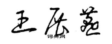 曾慶福王展燕草書個性簽名怎么寫