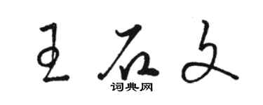 駱恆光王石文草書個性簽名怎么寫