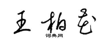 梁錦英王柏花草書個性簽名怎么寫