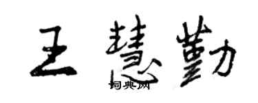 曾慶福王慧勤行書個性簽名怎么寫