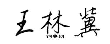 王正良王林冀行書個性簽名怎么寫