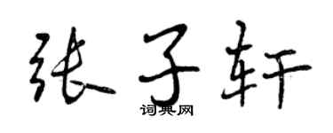 曾慶福張子軒行書個性簽名怎么寫