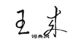 駱恆光王來草書個性簽名怎么寫