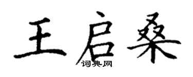 丁謙王啟桑楷書個性簽名怎么寫