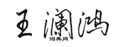 駱恆光王瀾鴻行書個性簽名怎么寫