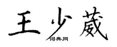 丁謙王少葳楷書個性簽名怎么寫