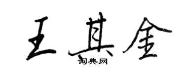 王正良王其金行書個性簽名怎么寫