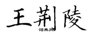 丁謙王荊陵楷書個性簽名怎么寫