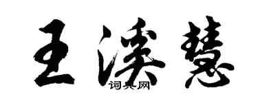 胡問遂王溪慧行書個性簽名怎么寫