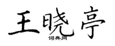 丁謙王曉亭楷書個性簽名怎么寫