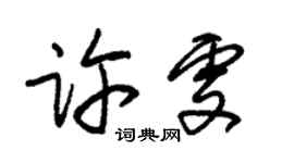朱錫榮許雯草書個性簽名怎么寫