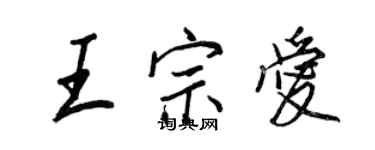 王正良王宗愛行書個性簽名怎么寫
