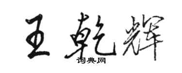 駱恆光王乾輝行書個性簽名怎么寫