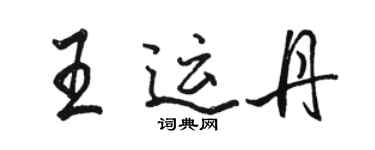 駱恆光王運丹行書個性簽名怎么寫