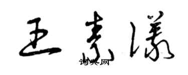 曾慶福王素儀草書個性簽名怎么寫