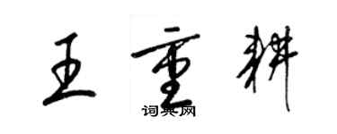 梁錦英王重耕草書個性簽名怎么寫