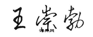 駱恆光王崇勃行書個性簽名怎么寫