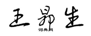 曾慶福王昂生草書個性簽名怎么寫